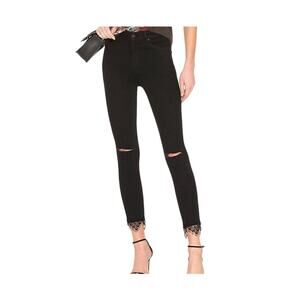 Mother The Swooner Dagger Ankle Lace Hem Baa Baa Black Sheep 28 Grunge Chic